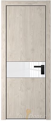 Дверь Profil Doors 17NA цвет Дуб Сонома стекло Lacobel лак Классик цвет профиля Черный матовый RAL9005