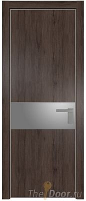 Дверь Profil Doors 17NA цвет Дуб Тобакко стекло Lacobel Серебро Матлак цвет профиля Серебро