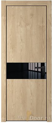 Дверь Profil Doors 17NA цвет Каштан Натуральный стекло Lacobel Черный лак цвет профиля Черный матовый RAL9005