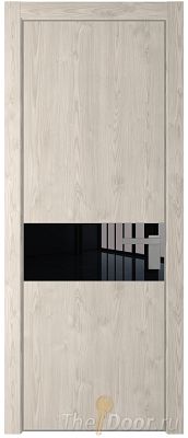 Дверь Profil Doors 17NA цвет Каштан Светлый стекло Lacobel Черный лак цвет профиля Серебро