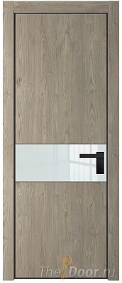 Дверь Profil Doors 17NA цвет Каштан Темный стекло Lacobel Белый лак цвет профиля Черный матовый RAL9005