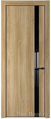 Дверь Profil Doors 18NA цвет Дуб Карамель стекло Lacobel Черный лак цвет профиля Черный матовый RAL9005