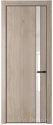 Дверь Profil Doors 18NA цвет Дуб Сонома стекло Lacobel Перламутровый лак цвет профиля Черный матовый RAL9005