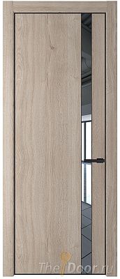 Дверь Profil Doors 18NA цвет Дуб Сонома стекло Зеркало цвет профиля Черный матовый RAL9005 Дверь Profil Doors 18NA цвет Дуб Сонома стекло Зеркало цвет профиля Черный матовый RAL9005