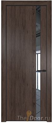 Дверь Profil Doors 18NA цвет Дуб Тобакко стекло Зеркало цвет профиля Черный матовый RAL9005 Дверь Profil Doors 18NA цвет Дуб Тобакко стекло Зеркало цвет профиля Черный матовый RAL9005