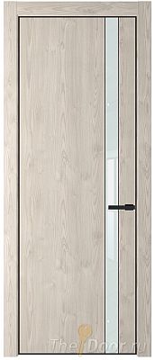Дверь Profil Doors 18NA цвет Каштан Светлый стекло Lacobel Белый лак цвет профиля Черный матовый RAL9005