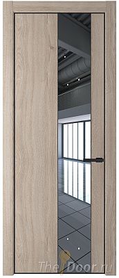 Дверь Profil Doors 19NA цвет Дуб Сонома стекло Зеркало цвет профиля Черный матовый RAL9005 Дверь Profil Doors 19NA цвет Дуб Сонома стекло Зеркало цвет профиля Черный матовый RAL9005