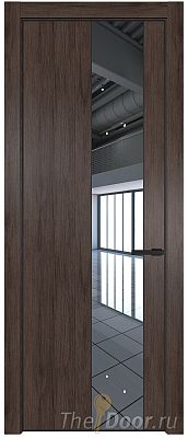 Дверь Profil Doors 19NA цвет Дуб Тобакко стекло Зеркало цвет профиля Черный матовый RAL9005 Дверь Profil Doors 19NA цвет Дуб Тобакко стекло Зеркало цвет профиля Черный матовый RAL9005