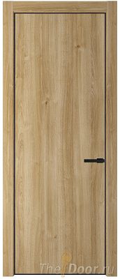 Дверь Profil Doors 1NA цвет Дуб Карамель цвет профиля Черный матовый RAL9005