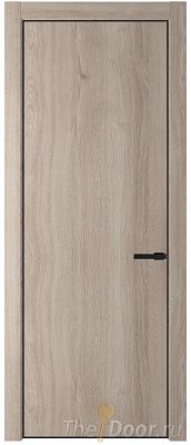 Дверь Profil Doors 1NA цвет Дуб Сонома цвет профиля Черный матовый RAL9005