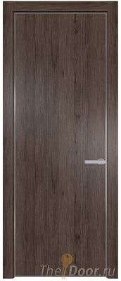 Дверь Profil Doors 1NA цвет Дуб Тобакко цвет профиля Серебро