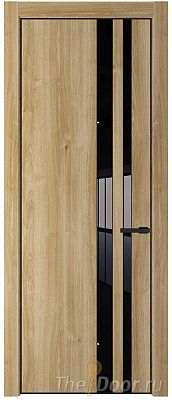 Дверь Profil Doors 20NA цвет Дуб Карамель стекло Lacobel Черный лак цвет профиля Черный матовый RAL9005