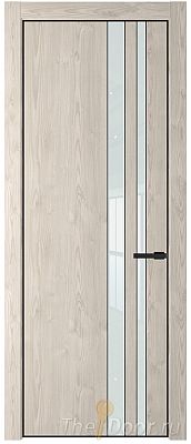 Дверь Profil Doors 20NA цвет Каштан Светлый стекло Lacobel Белый лак цвет профиля Черный матовый RAL9005