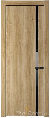 Дверь Profil Doors 21NA цвет Дуб Карамель стекло Lacobel Черный лак цвет профиля Черный матовый RAL9005