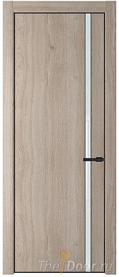 Дверь Profil Doors 21NA цвет Дуб Сонома стекло Lacobel Белый лак цвет профиля Черный матовый RAL9005
