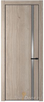 Дверь Profil Doors 21NA цвет Дуб Сонома стекло Lacobel Серебро Матлак цвет профиля Черный матовый RAL9005
