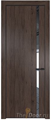 Дверь Profil Doors 21NA цвет Дуб Тобакко стекло Зеркало цвет профиля Черный матовый RAL9005 Дверь Profil Doors 21NA цвет Дуб Тобакко стекло Зеркало цвет профиля Черный матовый RAL9005