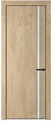 Дверь Profil Doors 21NA цвет Каштан Натуральный стекло Lacobel Белый лак цвет профиля Черный матовый RAL9005
