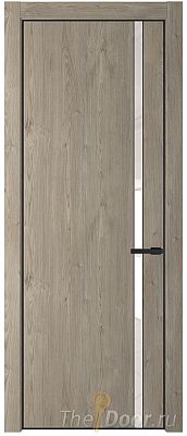 Дверь Profil Doors 21NA цвет Каштан Темный стекло Lacobel Перламутровый лак цвет профиля Черный матовый RAL9005