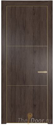 Дверь Profil Doors 13NE цвет Дуб Тобакко кромка Золото