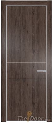 Дверь Profil Doors 14NE цвет Дуб Тобакко кромка Серебро