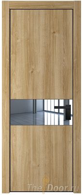 Дверь Profil Doors 17NE цвет Дуб Карамель кромка Черный матовый RAL9005 стекло Зеркало