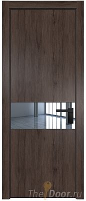 Дверь Profil Doors 17NE цвет Дуб Тобакко кромка Черный матовый RAL9005 стекло Зеркало