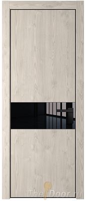 Дверь Profil Doors 17NE цвет Каштан Светлый кромка Черный матовый RAL9005 стекло Lacobel Черный лак