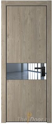 Дверь Profil Doors 17NE цвет Каштан Темный кромка Черный матовый RAL9005 стекло Зеркало