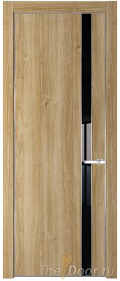 Дверь Profil Doors 18NE цвет Дуб Карамель кромка Серебро стекло Lacobel Черный лак Дверь Profil Doors 18NE цвет Дуб Карамель кромка Серебро стекло Lacobel Черный лак