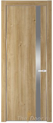 Дверь Profil Doors 18NE цвет Дуб Карамель кромка Серебро стекло Lacobel Серебро Матлак