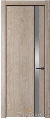 Дверь Profil Doors 18NE цвет Дуб Сонома кромка Черный матовый RAL9005 стекло Lacobel Серебро Матлак Дверь Profil Doors 18NE цвет Дуб Сонома кромка Черный матовый RAL9005 стекло Lacobel Серебро Матлак