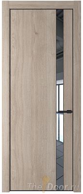 Дверь Profil Doors 18NE цвет Дуб Сонома кромка Черный матовый RAL9005 стекло Зеркало Дверь Profil Doors 18NE цвет Дуб Сонома кромка Черный матовый RAL9005 стекло Зеркало