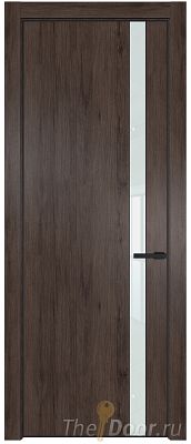 Дверь Profil Doors 18NE цвет Дуб Тобакко кромка Черный матовый RAL9005 стекло Lacobel Белый лак
