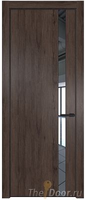 Дверь Profil Doors 18NE цвет Дуб Тобакко кромка Черный матовый RAL9005 стекло Зеркало Дверь Profil Doors 18NE цвет Дуб Тобакко кромка Черный матовый RAL9005 стекло Зеркало