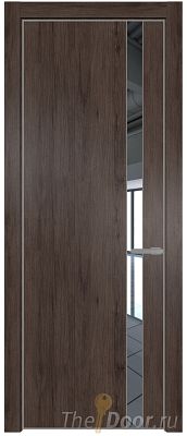 Дверь Profil Doors 18NE цвет Дуб Тобакко кромка Серебро стекло Зеркало