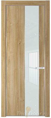 Дверь Profil Doors 19NE цвет Дуб Карамель кромка Серебро стекло Lacobel Белый лак Дверь Profil Doors 19NE цвет Дуб Карамель кромка Серебро стекло Lacobel Белый лак