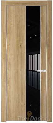 Дверь Profil Doors 19NE цвет Дуб Карамель кромка Серебро стекло Lacobel Черный лак Дверь Profil Doors 19NE цвет Дуб Карамель кромка Серебро стекло Lacobel Черный лак