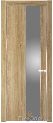 Дверь Profil Doors 19NE цвет Дуб Карамель кромка Серебро стекло Lacobel Серебро Матлак
