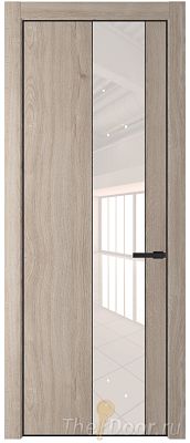 Дверь Profil Doors 19NE цвет Дуб Сонома кромка Черный матовый RAL9005 стекло Lacobel Перламутровый лак Дверь Profil Doors 19NE цвет Дуб Сонома кромка Черный матовый RAL9005 стекло Lacobel Перламутровый лак