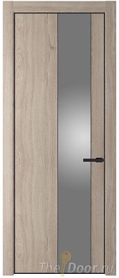 Дверь Profil Doors 19NE цвет Дуб Сонома кромка Черный матовый RAL9005 стекло Lacobel Серебро Матлак Дверь Profil Doors 19NE цвет Дуб Сонома кромка Черный матовый RAL9005 стекло Lacobel Серебро Матлак