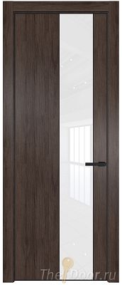 Дверь Profil Doors 19NE цвет Дуб Тобакко кромка Черный матовый RAL9005 стекло Lacobel лак Классик