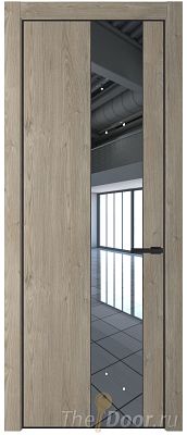 Дверь Profil Doors 19NE цвет Каштан Темный кромка Черный матовый RAL9005 стекло Зеркало
