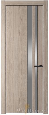 Дверь Profil Doors 20NE цвет Дуб Сонома кромка Черный матовый RAL9005 стекло Lacobel Серебро Матлак Дверь Profil Doors 20NE цвет Дуб Сонома кромка Черный матовый RAL9005 стекло Lacobel Серебро Матлак