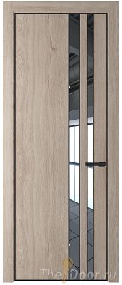 Дверь Profil Doors 20NE цвет Дуб Сонома кромка Черный матовый RAL9005 стекло Зеркало Дверь Profil Doors 20NE цвет Дуб Сонома кромка Черный матовый RAL9005 стекло Зеркало