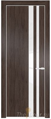Дверь Profil Doors 20NE цвет Дуб Тобакко кромка Белый матовый RAL9003 стекло Lacobel лак Классик