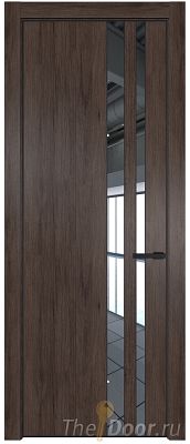 Дверь Profil Doors 20NE цвет Дуб Тобакко кромка Черный матовый RAL9005 стекло Зеркало Дверь Profil Doors 20NE цвет Дуб Тобакко кромка Черный матовый RAL9005 стекло Зеркало