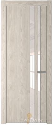 Дверь Profil Doors 20NE цвет Каштан Светлый кромка Серебро стекло Lacobel Перламутровый лак