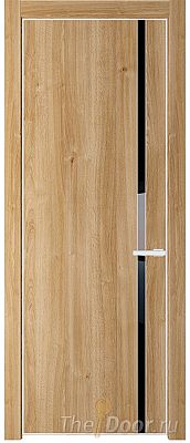 Дверь Profil Doors 21NE цвет Дуб Карамель кромка Белый матовый RAL9003 стекло Lacobel Черный лак