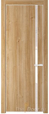 Дверь Profil Doors 21NE цвет Дуб Карамель кромка Белый матовый RAL9003 стекло Lacobel Перламутровый лак